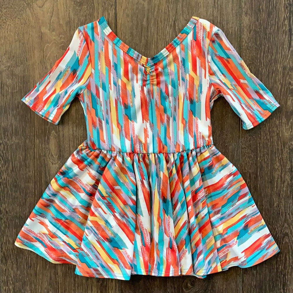 NWT Dot Dot Smile Ballerina Style Dress, Colorful Print, SIZE 6-12 Months